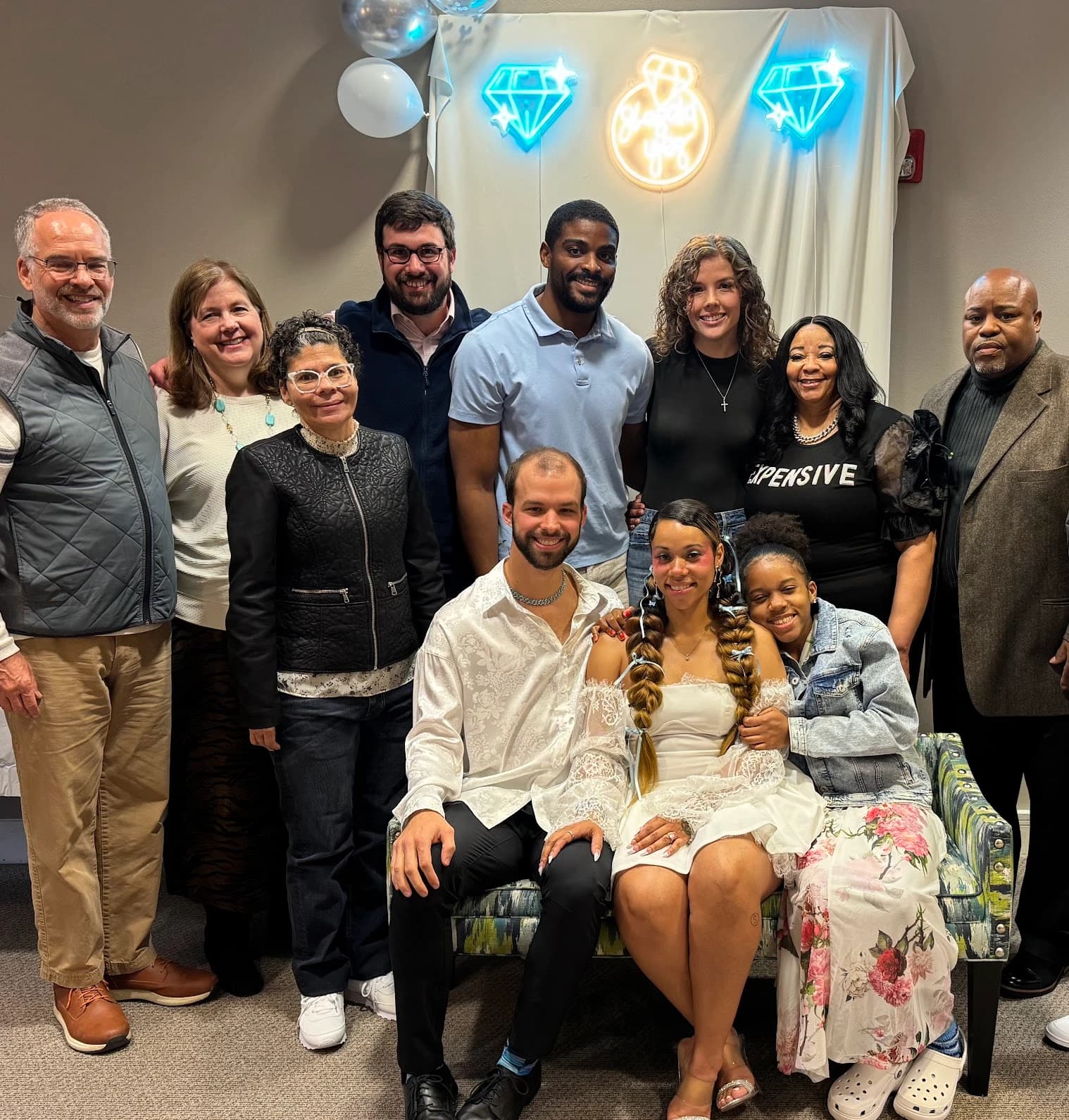 Eva and Sean with both of their families