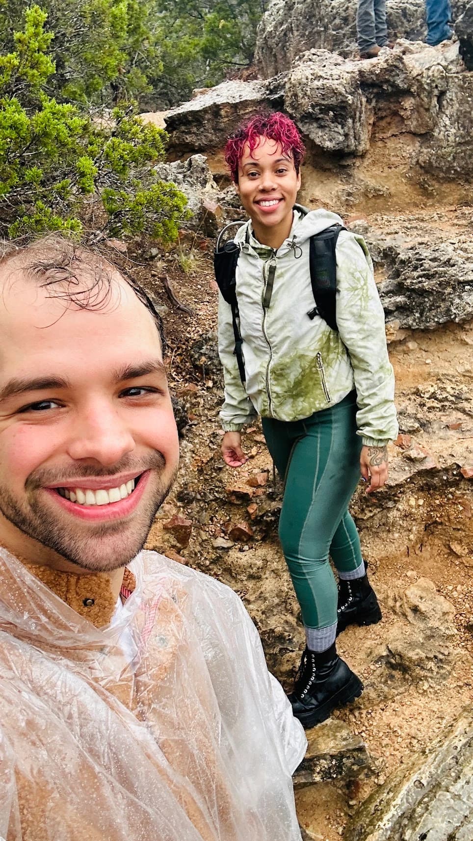 Sean and Eva hiking at Turner Falls